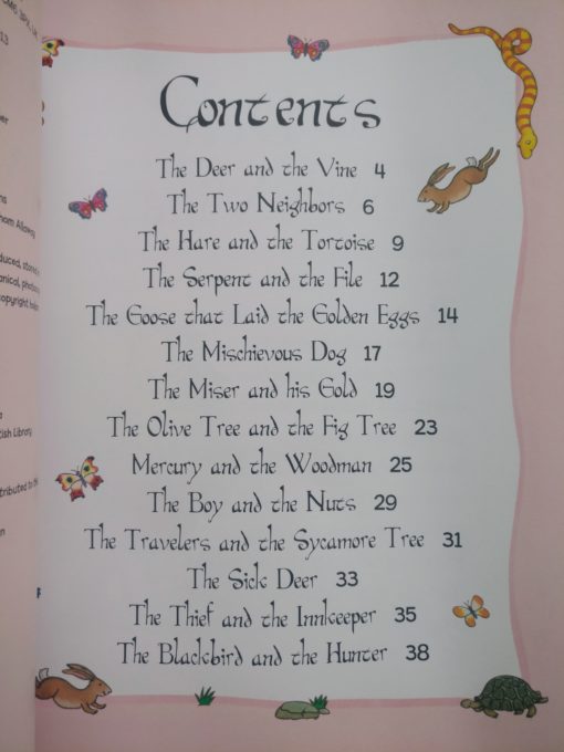 Aesops Fables The Goose That Laid The Golden Eggs And Other Aesops Fables Contents Page