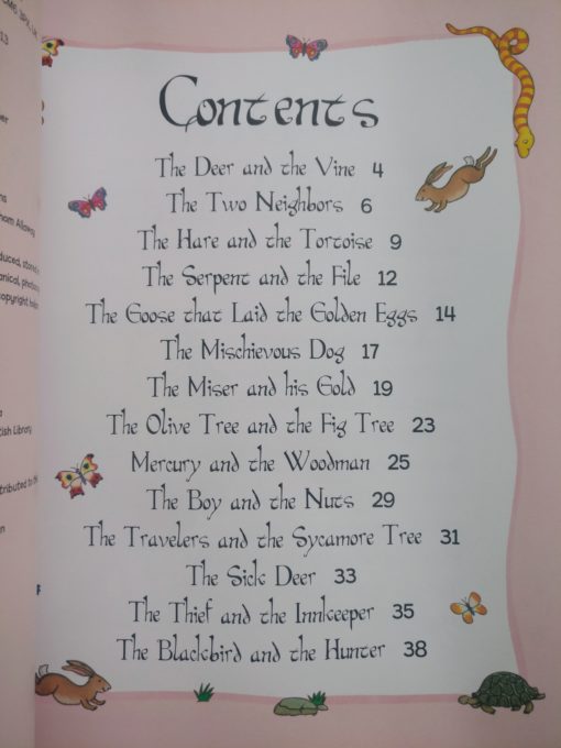 Aesop's Fables - The Goose That Laid The Golden Eggs And Other Aesop's Fables - Contents Page