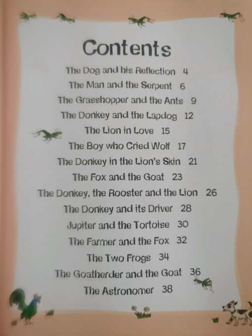 Aesop's Fables - The Boy Who Cried Wolf And Other Aesop's Fables - Contents Page