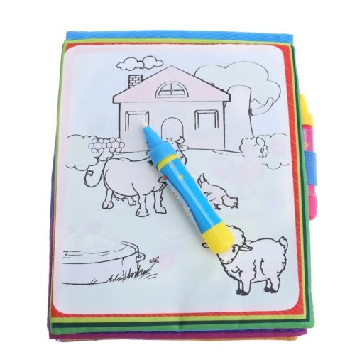 Reusable Magic water colouring book Animals Blue Inside1