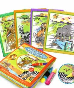 Reusable Magic Water Colouring Book Animals - Orange - All Pages
