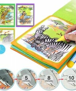 Reusable Magic Water Colouring Book Animals - Orange - Inside1