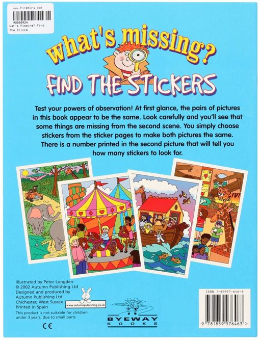 What's Missing? Find the Stickers back cover