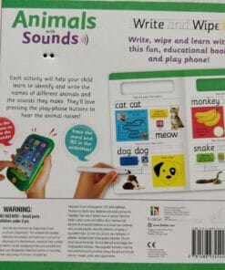 Write and Wipe Animals with Sounds Back Cover