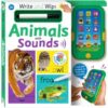 Hinkler Building Blocks Write and Wipe Animals with Sounds Front Cover with device