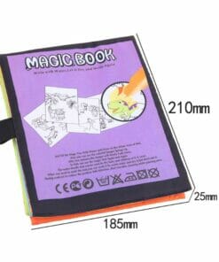 Reusable Magic water colouring book Dinosaurs Inside (4) back with size