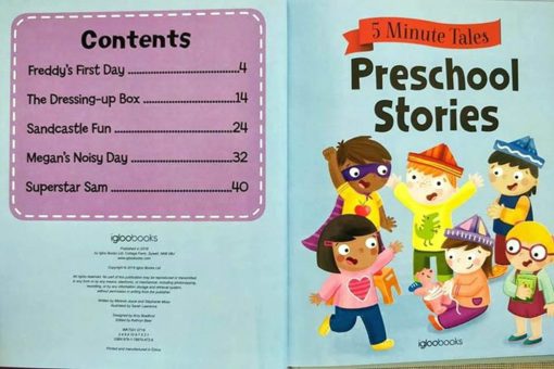 Five Minute Tales Preschool Stories Igloo Books 9781786704726 Index Contents Page