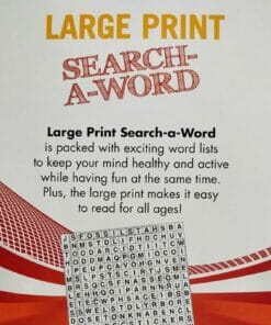 Puzzle Time Large Print Search a Word Red backside