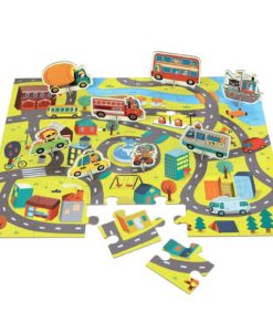 Around the Town Puzzle Play Set 36 + 8 Pieces by Mudpuppy 9780735347687 Picture with pieces