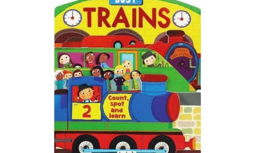 Busy Trains Shape Book count spot and learn 9781787720992 cover page 1