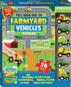 Pull Back and Go Farmyard Vehicles Activity Set 9781488914799 cover page
