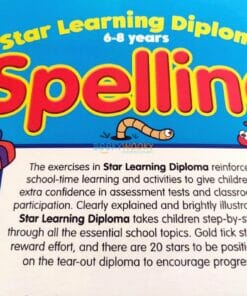 Star Learning Diploma for Spelling (Blue) back