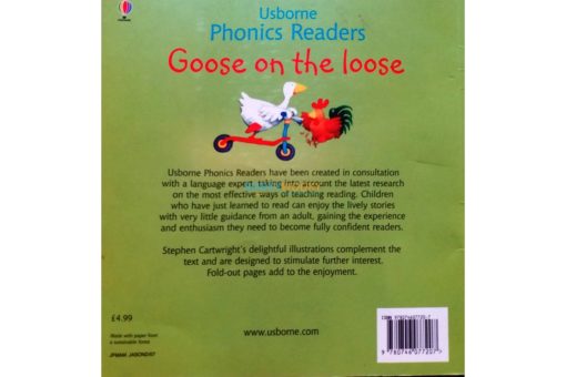 Goose on the Loose Usborne Phonics Readers 9781474970181 back coverjpg