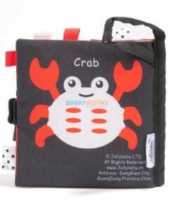 Black White Red Ocean Animals Cloth Book back cover