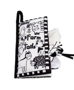 Farm Tails Animal Tails Black White Cloth Book Jollybaby cover