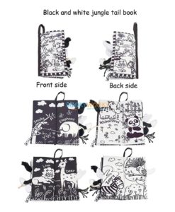 Jungly Tails Animal Tails Black White Cloth Book Jollybaby cover (2)