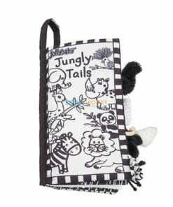 Jungly Tails Animal Tails Black White Cloth Book Jollybaby cover