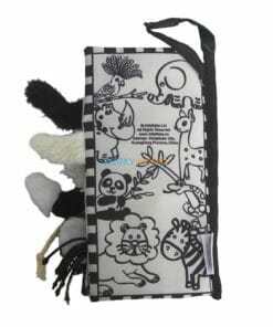 Jungly Tails Animal Tails Black White Cloth Book back cover