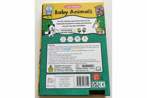 Baby Animals LCD Tablet with Flashcards Pack back cover