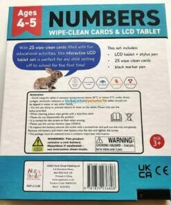 Numbers Wipe Clean Cards & LCD Tablet 9781839236808 back cover