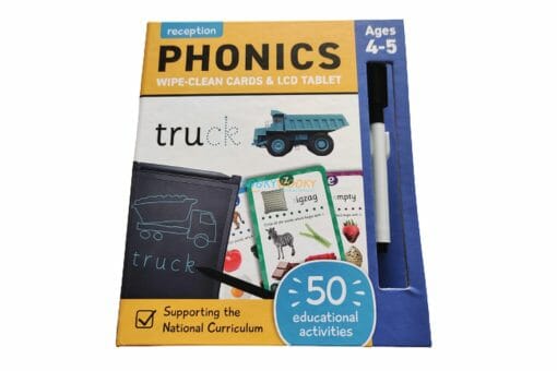 Phonics Wipe Clean Cards LCD Tablet 9781839236785 cover white