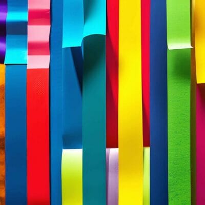 Strips of colourful paper stuck together to form a chain