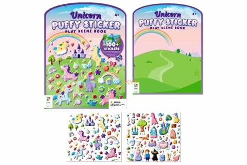 Unicorn Puffy Sticker Play Scene Book 9781488901508