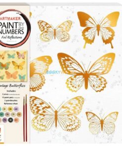 ArtMaker Paint by Numbers Foil Reflections Vintage Butterflies Canvas 9354537012298