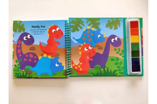 Dinosaurs Fingerprint Activity Book with 7 Paint Pads 9781802497861