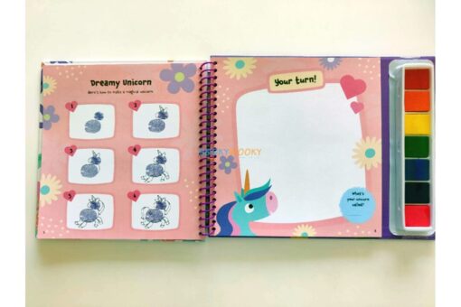 Unicorns Fingerprint Activity Book with 7 Paint Pads 9781802497878